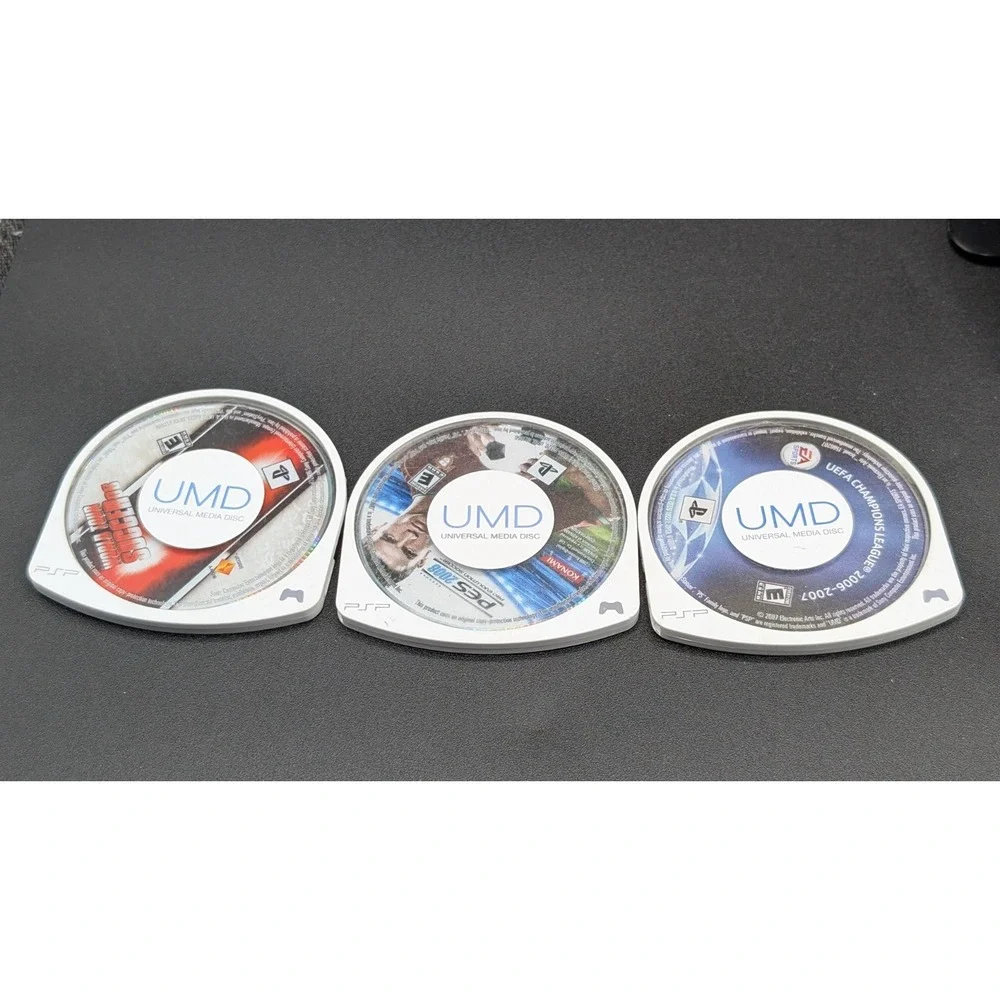 Sony PlayStation Portable PSP Disc Only Bundle Lot of 3 (PES, Soccer, UEFA)